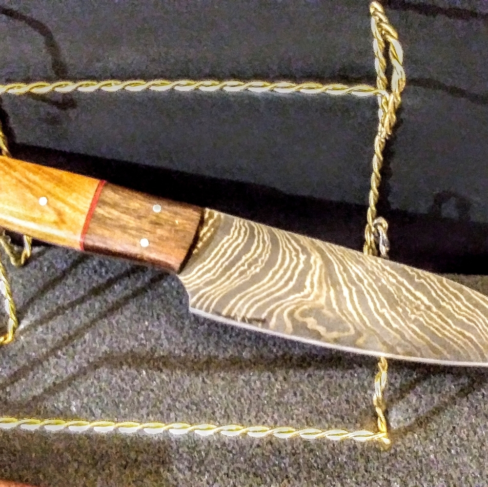 2!Beautiful Damascus kitchen knives handmade decor